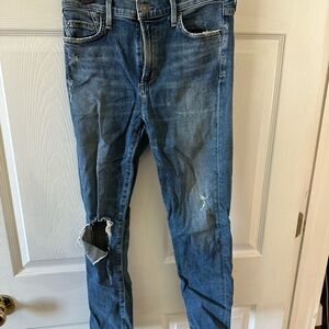 Citizens Of Humanity Distressed Blue Ankle Jeans